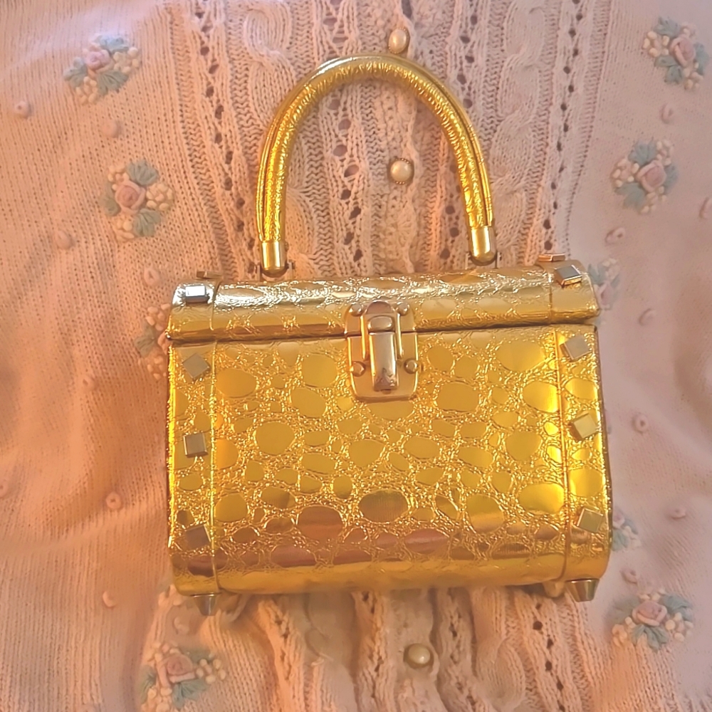 Small Vintage 1960s Gold Bag